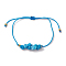 Synthetic Turquoise Braided Bead Bracelets, with Brass Beads, Chip, Inner Diameter: 2-7/8 inch(7.3cm), 1pc/style