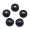 Natural Dyed & Heated Black Agate Cabochons, Half Round, 13.5~14x6~8mm