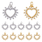 DICOSMETIC 12Pcs 2 Colors Brass Micro Pave Clear Cubic Zirconia Pendants, with Jump Ring, Heart Charm, Mixed Color, 17x17x3mm, Hole: 3.5mm, 6pcs/color