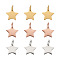 Kissitty 30Pcs 3 Colors 304 Stainless Steel Charms, Star, Mixed Color, 11x12x1.1mm, Hole: 4mm, 10pcs/color