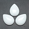 Opaque Glass Cabochons, Drop, White, 33.5x24x6.5~7mm