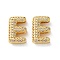 Rack Plating Brass Micro Pave Cubic Zirconia Slide Charms, Long-Lasting Plated, Lead Free & Cadmium Free, Real 18K Gold Plated, Letter, Letter E, 14x9x4.6mm, Hole: 10.3x1.6mm