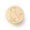 Golden Tone Wax Seal Brass Stamp Heads, for Wax Seal Stamp, Pet Series, Dog, 25x14mm, Hole: 7mm