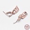 925 Sterling Silver Pendant Bails, Ice Pick & Pinch Bails, Rose Gold, 9x6x1mm, Hole: 3x6.5mm and 1mm, Pin: 0.5mm