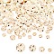 PandaHall Elite 40Pcs 4 Style Brass Beads, Textured, Flat Round, Real 18K Gold Plated, 4~10x1mm, Hole: 1mm, 10pcs/style