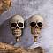 Resin Hook Hangers, Key Holder Wall Mounted Hooks, Skull Head, WhiteSmoke, 120x60x40mm, 2pcs/set