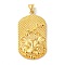 316L Surgical Stainless Steel Big Pendants, Real 18K Gold Plated, Oval with Constellations Charm, Leo, 53x29x4mm, Hole: 8x5mm