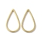 Brass Linking Rings, Lead Free & Cadmium Free, Teardrop, Real 24K Gold Plated, 13.5x8x1mm, Inner Diameter: 11x6.5mm