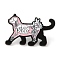 Black Alloy Brooches, Enamel Pins for Women Men, Cat Shape, 30.5x19.5x1.5mm