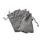 Polyester Imitation Burlap Packing Pouches Drawstring Bags, Gray, 12x9cm