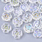 Transparent Glass Beads, AB Color Plated, Flower, Clear AB, 13.5x12.5x5.5mm, Hole: 1.2mm