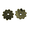 Tibetan Style Alloy Bead Caps, Cadmium Free & Lead Free, Flower, Antique Bronze, 11x2mm, Hole: 1.5mm, about 2439pcs/1000g