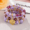 Boho Style Wood Beaded Stretch Bracelet Sets for Women, with Acrylic and Alloy Finding , Plum, No Size 