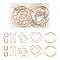 201 Stainless Steel Hoop Earrings Sets, Hypoallergenic Earrings, Mixed Shapes, Golden & Stainless Steel Color, 10pairs/box