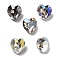 K9 Glass, Imitation Czech Rhinestone, Heart, Mixed Color, 8.8x8x5mm