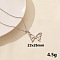 304 Stainless Steel Butterfly Pendant Necklaces, Chain Chain Necklaces