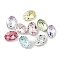 Glass Rhinestone Cabochons, Flat Back & Back Plated, Faceted, Oval, Mixed Color, 8x6x4mm