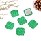 Korean Version Fabric Flat Square Cabochons, Woolen Fabric Cabochons, Green, 25x25mm