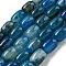 Natural Dragon Veins Agate Beads Strands, Dyed & Heated, Column, Dodger Blue, 13.5x10~10.5mm, Hole: 1mm, about 28pcs/strand, 15.16''(38.5cm)