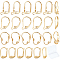 SUNNYCLUE 24Pcs 4 Styles Brass Leverback Earring Findings, Real 24K Gold Plated, 13~16.5x8.5~11x1.5~4mm, 6pcs/style