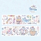 Wonderful Day Special Oil and Paper Tape, Perfume Glass Series, Hand Curtain Lace Sticker Decorative, Four Materials Style, Flower, Light Sky Blue, 50x2mm