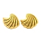 Shell Shapes Ion Plating(IP) 304 Stainless Steel Earring for Women, Real 18K Gold Plated, 19.5x24mm