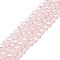 Electroplate Glass Beads Strands, Pearl Luster Plated, Faceted, Rondelle, Pink, 6x5mm, Hole: 1mm, about 83~85pcs/strand, 38~39cm