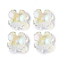 Electroplate Glass Bead Caps, Color Plated, 4-Petal Flower, Light Goldenrod Yellow, 12x12x4.50mm, Hole:1.40mm