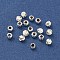 Rack Plated Brass Beads, Long-Lasting Plated, Lead Free & Nickel Free & Cadmium Free, Round with Textured, Silver, 2.5x2.5mm, Hole: 0.9mm