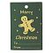 Rectangle Paper Gift Tags, for Christmas, Green, Gingerbread Man, 6x4x0.02cm