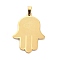 304 Stainless Steel Pendants, Hamsa Hand/Hand of Miriam Charm, Golden, 37.5x29x1mm, Hole: 7x3.5mm