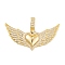 Brass Micro Pave Cubic Zirconia Pendants, Real 18K Gold Plated, Heart with Wing, Clear, 21x46x4.5mm, Hole: 7.5x3.5mm