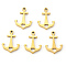 PVD Vacuum Plating 304 Stainless Steel Charms, Laser Cut, Anchor with Heart, Real 18K Gold Plated, 15x11x1mm, Hole: 1.2mm