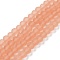 Transparent Glass Beads Strands, Faceted, Frosted, Rondelle, Light Salmon, 4mm, Hole: 1mm, about 113~115pcs/strand, 41~41.5cm