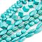 Synthetic Turquoise Beads, Mixed Shapes, Dyed, Cyan, 7~30x8~10mm, Hole: 1mm, about 12strands/kg