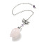 Natural Rose Quartz Teardrop Dowsing Pendulums, with Chakra Alloy Lotus & Rack Plating Brass Findings, 246mm, Hole: 1.5mm