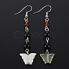 Butterfly Natural New Jade Dangle Earrings for Girl Women EJEW-S212-001-1