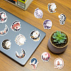 50Pcs PVC Self Adhesive Moon Cartoon Stickers X-STIC-B001-01-8