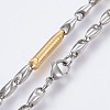 Men's 304 Stainless Steel Bar Link Chain Necklaces NJEW-P218-03C-2