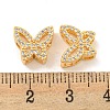 Brass Micro Pave Clear Cubic Zirconia Beads KK-P275-28G-3