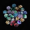 Flower Resin Cabochons with Glitter Powder CRES-Q006-05A-3