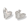 Rack Plating Brass Heart Stud Earrings EJEW-D073-08P-2