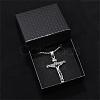 Cross Pendant Necklace with Jesus Crucifix Religious Necklace Sacrosanct Charm Neck Chain Jewelry Gift for Birthday Easter Thanksgiving Day JN1109A-3
