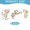 DELORIGIN 6Pcs Brass Cubic Zirconia Charms KK-DR0001-09-2