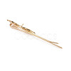 Brass Micro Pave Clear Cubic Zirconia Hair Bobby Pin Findings KK-S356-650-NF-3