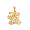 Brass Micro Pave Cubic Zirconia Pendants KK-E111-44B-G-1