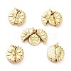 Brass Micro Pave Clear Cubic Zirconia Pendants X-KK-D004-09G-1