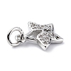 Brass Micro Pave Cubic Zirconia Charms ZIRC-F131-09P-3