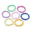 7Pcs 7 Colors Two Tone Rondelle Acrylic Beaded Stretch Bracelets for Women BJEW-JB10237-1