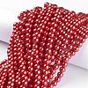 Round Glass Pearl Beads Strands JPS8MMY-48-4